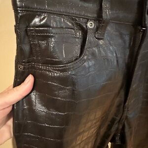 GAP Dark Brown Croc-Embossed Pants High Rise 28/6P